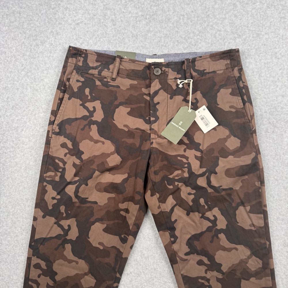 Mutual Weave Pants Mens 32x30 Brown Camo Slim Fit Officer Chino Stretch NEW - Picture 5 of 10